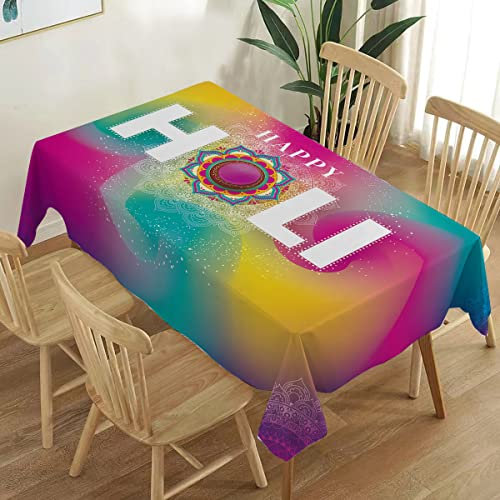 Heyfary Happy Holi Tischdecke Indien Festival of Colors Dekoration Home Küche Esszimmer Tischdekoration - 152 x 213 cm