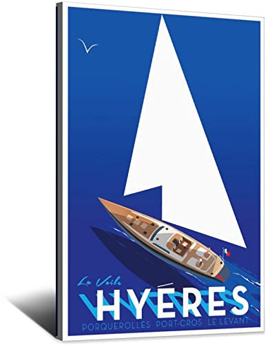 RONGCHENG Hyères Yacht Vintage Reise Poster Leinwand Kunst Zuhause Zimmer Wanddekoration Bild Poster Druck Gemälde Geschenk Poster
