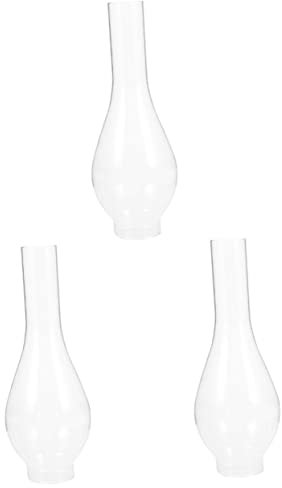 COHEALI Petroleumlampe Ersatzglas 3 Stücke Kerosin Lampenschirm Zylinder Lampenschirm Öl Lampe Kamin Klar Öl Lampe Kamin Transparent Altmodisch Kronleuchter Schirm Glas