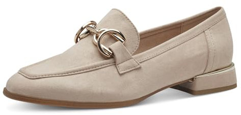 MARCO TOZZI Damen Loafer mit Absatz Elegant Vegan, Beige (Dune), 39 EU