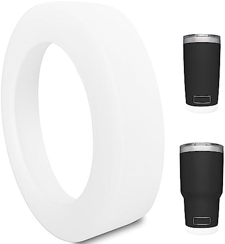 Safer Boot Sleeve for YETI Tumbler 30 oz, 20 oz, Silicone Protection and Less Noise for Yeti Coffee Mug Cup 20oz 30 oz, White - Dishwasher Safe