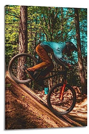 JONZA Mountainbike-Poster Mountain Road Downhill dekoratives Gemälde Leinwand Wand und Kunstbild Familienschlafzimmer Dekor 60 x 90 cm