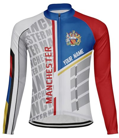 Luisbibe Customized Manchester Men's Cycling Jersey Long Sleeve (UK, Alpha, L, Regular, Regular, ML3247)