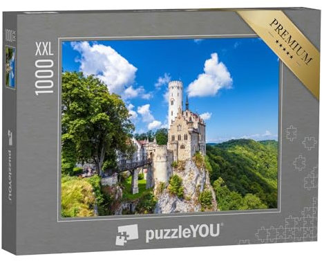 Puzzle 1000 Teile XXL „Schloss Lichtenstein im Sommer, Baden-Württemberg“