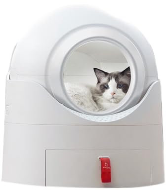 BREZO Litiere Chat Autonettoyante – Litière Automatique 45L, Nettoyage Automatique for Plusieurs Chats, Conception Anti-Pincement/élimination des Odeurs, Toutes Les Litières Peuvent être Utilisées