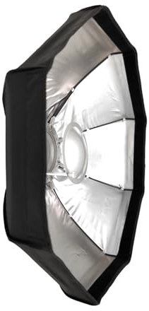 Caruba Beautydish 80cm Silber - Professionelle Faltbare Foto-Schönheitsschale mit Diffusionshaube - Ideal für Portraits und Modeaufnahmen