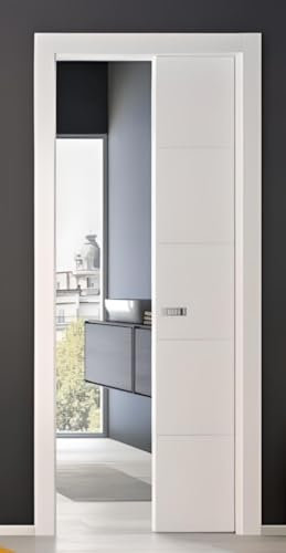 PORTE - PORTA SCORREVOLE - PORTA SCORREVOLE A SCOMPARSA GAROFOLI MIRAQUADRA 4R LACCATO BIANCO 2100X800X110