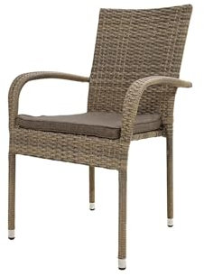 Ploß Rabida Basic Auflage für Stapelstuhl, Savanna, Polyester, Pflegeleicht, Wetterbeständig