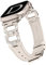 Wearlizer Leather Strap Compatible with Apple Watch Straps 41/40/38/42mm Women, Dressy Fancy Bling D-Shape Diamond Strap for iWatch Series 10/9/8/7/6/5/4/3/2/1/SE, Starlight/Starlight M