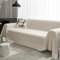 Epinki Sofa Überwurfdecke, 180x340CM Sofahusse 3 Sitzer Einfarbig Muster, Waschbarer, Kratzfester Couchbezug Hund aus Chenille für Wohnzimmer Protector & Hunde Haustiere, Weiß