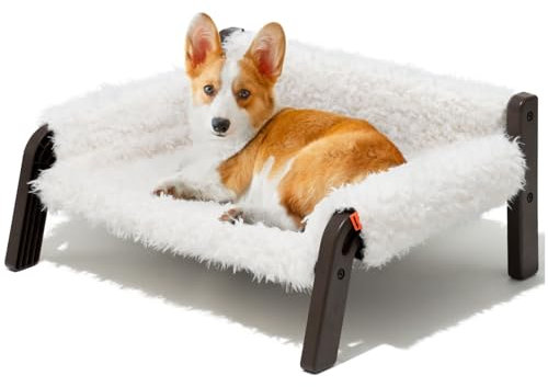 MEWOOFUN Elevated Raised Dog Sofa Bed Small Dog Bed- 61x53x28cm Breathable Puppy Bed with Removable Washable Cover, Cat Beds for Indoor Cats and Small Dogs with Anti-Slip Bottom