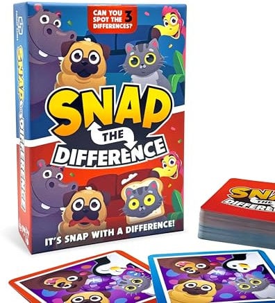 Format Games Snap the Difference Kartenspiel, das schnelle und lustige Kartenspiel, geeignet für alle Altersgruppen, ab 5 Jahren, für 2–6 Spieler, 10 Minuten Runden