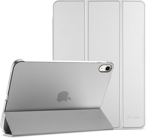 ProCase Funda para iPad 11ª Generación 2025 11 Pulgadas (A16) / iPad 10ª Generación 2022 10,9 Pulgadas, Capa Protectora Delgada Smart Folio con Soporte Trifold, Auto-Reposo/Activación –Plata