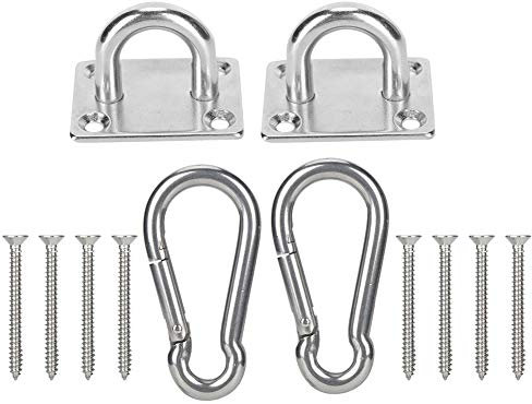GRCFUMO Stainless Steel Roof Mount Yoga Hammock Hook, Hardness Hammock Stands with Screws, Swing Hanging Hook kit for Sandbag, Yoga Equipment