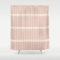 Duschvorhang 90x200 cm Rosa Weiß Streifen Duschvorhang Einfach Design modernes Textil Anti-schimmel Wasserdicht Waschbar Badvorhang für Badezimmer Badewannen Toilette mit 12 Haken