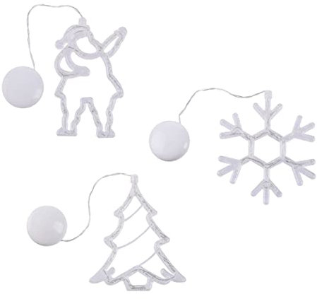 Zerodeko 3st Weihnachts-sauger-lichter Weihnachtsdekoration Drinnen Weihnachtsmann Fensterbeleuchtung Festival Dekorative Lampe Weihnachtsfensterlicht Türdekoration Weiß Kupferkabel