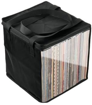 Vinyl Records Carrying Bag,Vinyl Record Storage Box with Lids and Handles,Vinyl Collapsible Organizer Record Storage Storage