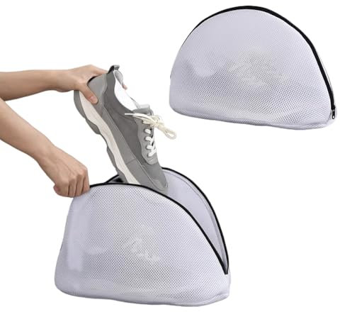 MSLSOZ 2 x bolsas lavadora zapatillas, bolsa de lavado de zapatos lavadora reutilizable, se puede utilizar para zapatos, zapatos deportivos (42 x 24 x 24 cm).