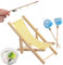 GORGECRAFT 5Pcs Mini Fishing Rod Decoration Natural Wood Cakes Topper Miniature Beach Chair Fishing Pole Net Goldfish Tank Set for Birthday Party Drink Cupcakes Decorations Supplies