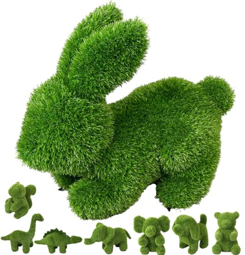 Suinga Kunstrasen Figur Kaninchen, 22 x 40 x 30 cm zur Dekoration, ideal für Garten, Terrasse und Haus