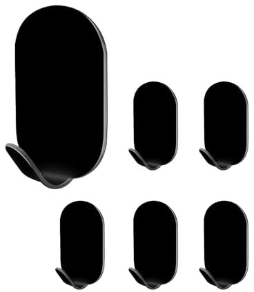 BOBOZAN Sticky Hooks for Hanging Extra Strong Self Adhesive Hooks Heavy Duty Stick On Hook for Walls, Wall Hangers Without Nails, Pack of 6