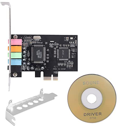 Pesfehhy Carte Son PCIe 5.1, Carte Surround PCI Express Audio StéRéO 3D avec Haute Performance Sonore Carte Son PC Puce CMI8738