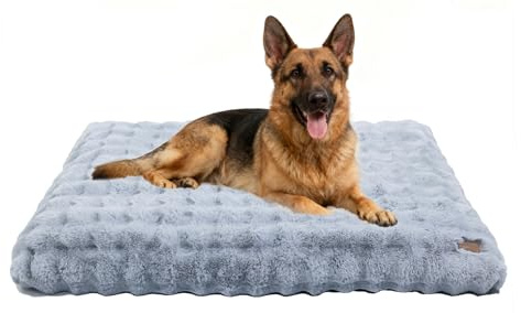 BingoPaw XXXL Hundebett Grosse Hunde, Hundekissen Waschbar, 130x110cm, Grau | Flauschig Hundematte, Abnehmbar Plüsch Hundekissen Maschinenwaschbar, Haustierbett für Super Große oder 2 Mittelgroße Hunde