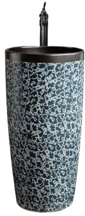 uotmui Pedestal Sink Vanity Balcony Ceramic Column Washbasin Home Art Washbasin Courtyard Washbasin Bathroom Pedestal Sink