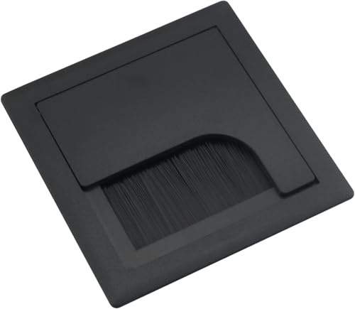 Corner Table Cable Pass Outlet Aluminium with Brush Seals, Flaps for Cable Ducts