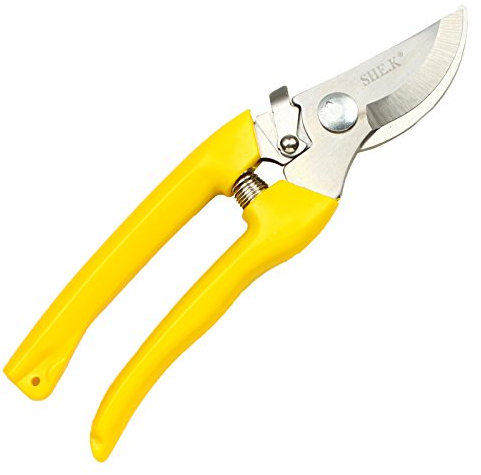 NUZAMAS Bypass Gartenschere 20,3 cm Edelstahl Garten-Hand Gartenscheren Cutter Bush, Strauch und Heckenschere Nagelknipser Garten Schere gelb