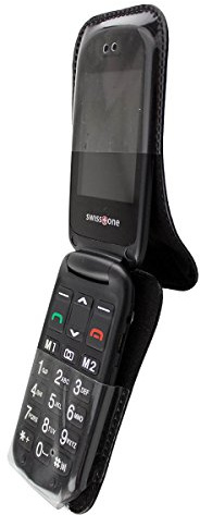 caseroxx Ledertasche mit Gürtelclip für Swisstone BBM 615 in schwarz – robuste Handy-Tasche mit Sichtfenster & Gürtelclip aus Echtleder, ideal für Beruf, Freizeit, Outdoor & sicheren Transport