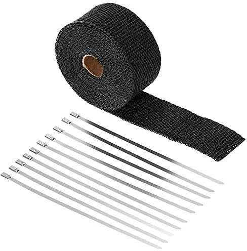 OcioDual Cinta Aislante para Tubo de Escape de Coche y Motocicleta 10 Metros 5cm 1.5mm Fibra de Vidrio