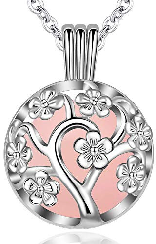 EUDORA Harmony Ball Collier Bola de Grossesse for femme enceinte Pendentif Fleurs de Cerisier avec La Cloche pour Femmes Mère Future Bébé Bijoux Cadeau original, 76cm + 114cm
