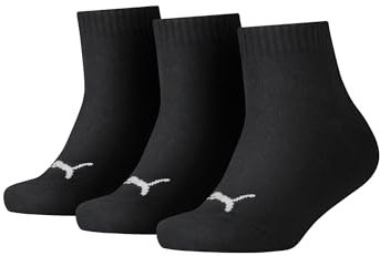 PUMA Mixte enfant Quarter Plain Chaussettes , Noir, 31-34