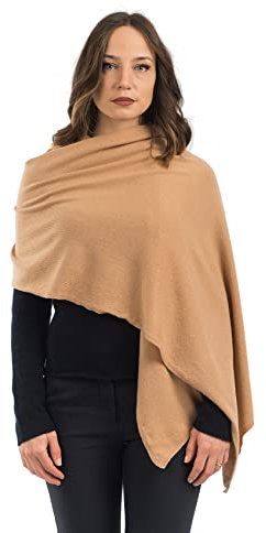 Dalle Piane Cashmere - Stola aus Kaschmir-Gemisch - Made in Italy - Damen, Farbe: Kamel, Einheitsgröße