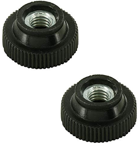 2x ECROU MOLETE PLASTIQUE INSERT ACIER M4 M5 M6 MOLETTE ROULETTE SERRAGE RAPIDE FILETE NOIR (Diamètre M6)