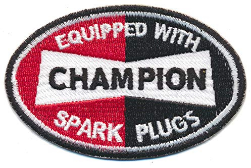 RG20 Champion Patch Aufnäher Auto Motorrad Zündkerzen spark plugs v2