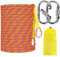 8mm Sicherheitsseil, 50M Kletterseil, Statikseil Seil Tendon Static, Fluchtseil für Bergsteigen Höhlenforschung, Camping Rettung Exploration, Escape, Rettungsseil mit Karabiner mit 2 Karabinern