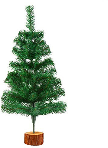 LOKIPA 60CM Artificial Christmas Tree, 80Tips Small Artificial Xmas Tree with Stand for Christmas Decoration
