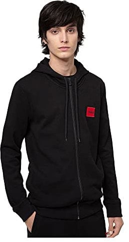 HUGO Men's Sweater, Modern, Black, XXL