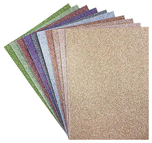 Ideen mit Herz Moosgummi-Platten mit Glitzer | selbstklebend | DIN A4 | 2mm | 10 Bogen | Bastelschaumstoff, EVA-Platten | ideal zum Basteln (Duo Glitzer bunt)