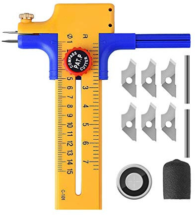 gotyou Compass Circle Cutter, Taglierina circolare di precisione, taglierina per bussole taglierina circolare, Taglierina per bussola Taglierina a cerchio Regolabile Utensile da taglio(100-150mm)
