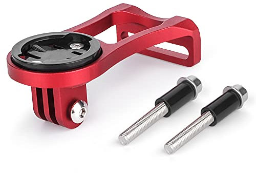 Supporto per Computer Bici per Garmin, Supporto per Manubrio Anteriore Bicicletta Supporto Esteso Porta per Torcia Staffa per Computer Bici per Garmin Edge 200 500 800 1000 Bryton CatEye (Rosso)