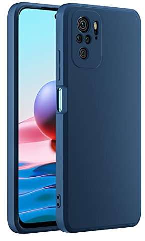 Cresee Coque pour Xiaomi Redmi Note 10 4G / Note 10S, avec Couche Intérieure en Fibre et Protection pour Caméra, Etui Housse Silicone Mince Souple Anti-Rayures Antichoc Case, Bleu