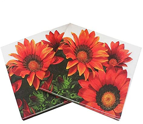 TOSSPER 20pcs / Packung Haushaltspapier Luncheon Servietten Sonnenblume Papier Ideal Home Range Blumenpapierservietten