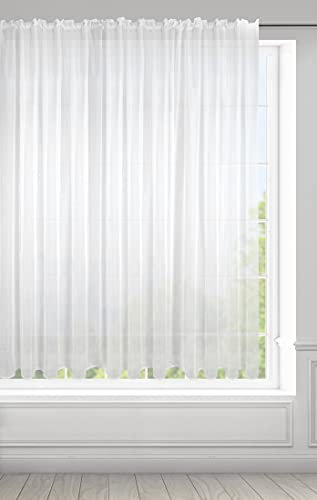Eurofirany Lucy Voile-Vorhang, Weiß, 400 x 150 cm