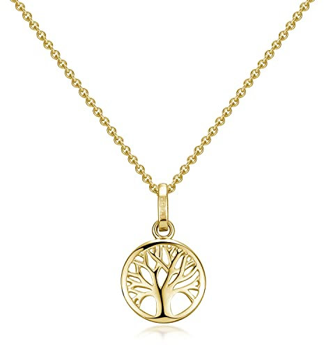 MATERIA by Matthias Wagner Lebensbaum Kette Gold 375 - Goldkette Damen 2,5g massiv 42cm GCO-5
