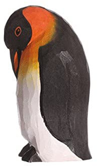 Wudimals - 40801 - Seetiere, Pinguin, Holz, handgeschnitzt, handbemalt, 8,2cm x 4cm