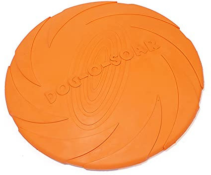 Dog Flying Disc, Pet Flying Saucer, Rubber Training Chew Toy, Outdoor Interactive Fun Disc, Pack of 1, 15cm, Orange