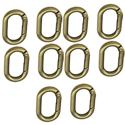 Harilla 10 Stück Frühling Oval Ringe Karabiner 25mm Oval Ring Metall DIY Feder Schlüsselanhänger Schnalle Karabinerhaken für die
